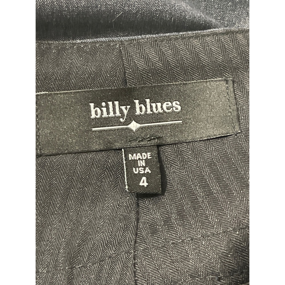 Billy Blues Wide Leg Trousers Size 4 Blue Grey Dark Academia Office Minimalist - Picture 7 of 8